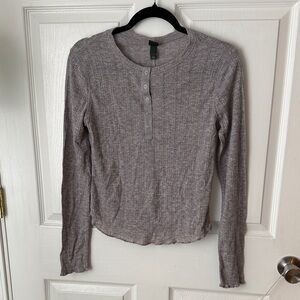 NWT Wild Fable Heathered Gray Long Sleeve Top